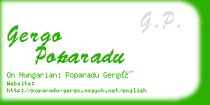 gergo poparadu business card